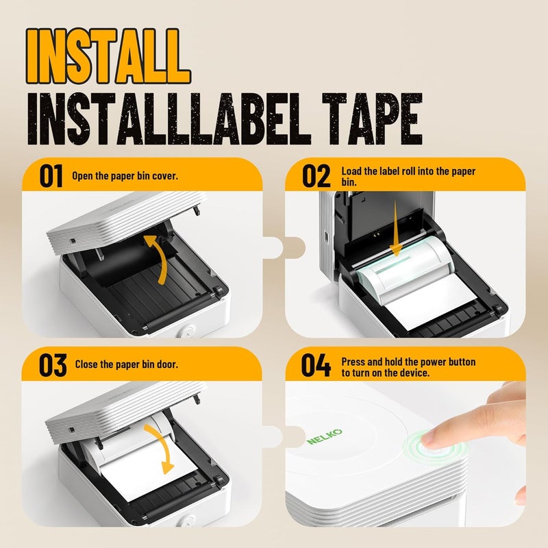 Nelko Genuine Self-Adhesive Thermal Printer Stickers, Compatible with PM230 Mini Sticker Printer, Black on White, 54mmx3.5m, 3 Rolls, Transparent - Image 4